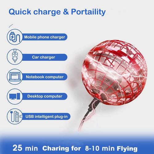 Fliegender Ball Bumerang Spinner Flying Ball Globe 360° Drehbar Handgesteuertes - Bild 12 von 15