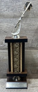 Vintage 1980s Darts Trophy with Wooden Base 1st Place - Indiana Estate Find!