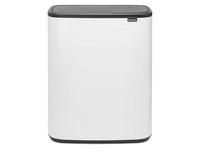Brabantia Bo Touch Bin - 2 x 30L Inner Buckets (White) Large Waste/Recycling