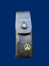 Leatherman Multi-Tool Belt Sheath Pouch Black Leather Snap Closure