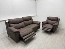 LA-Z-BOY LEATHER 3 SEATER + ARMCHAIR RECLINER SOFAS