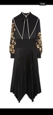 Tori Burch Removable Collar Dress Embellished Dress Size 6. Black And Gold