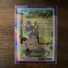 Topps 2010 Bowman Chrome Jerry Sands BCP130 Purple Refractor /899 Dodgers RC