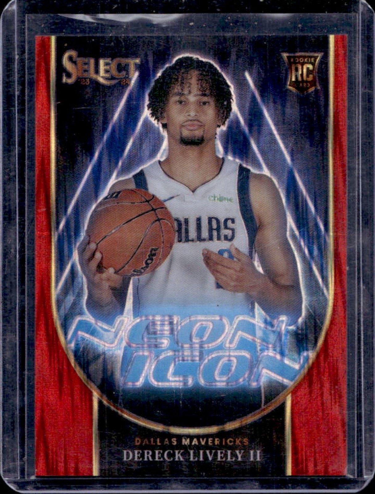 2023-24 Select Dereck Lively II Neon Icon RC Red Flash Prizm #84/99 Mavericks