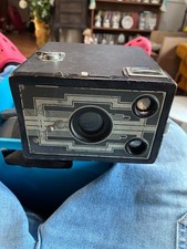 vintage Kodak Brownie box camera, likely a Six-16 or Six-20 model