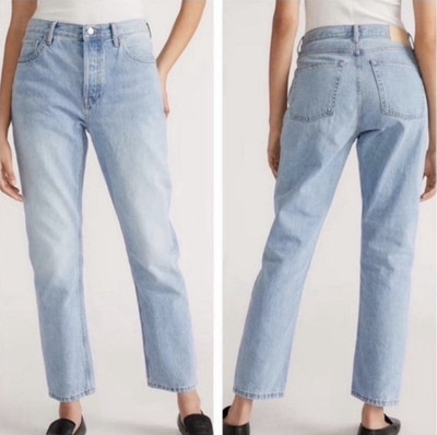 Everlane Women's Curvy 90s Cheeky Straight Jeans Light Wash Blue Denim 27
