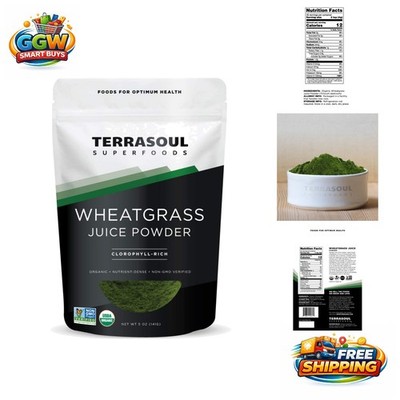 Organic Wheat Grass Juice Powder, 5 Oz - Energizing Detox &  Nutrition