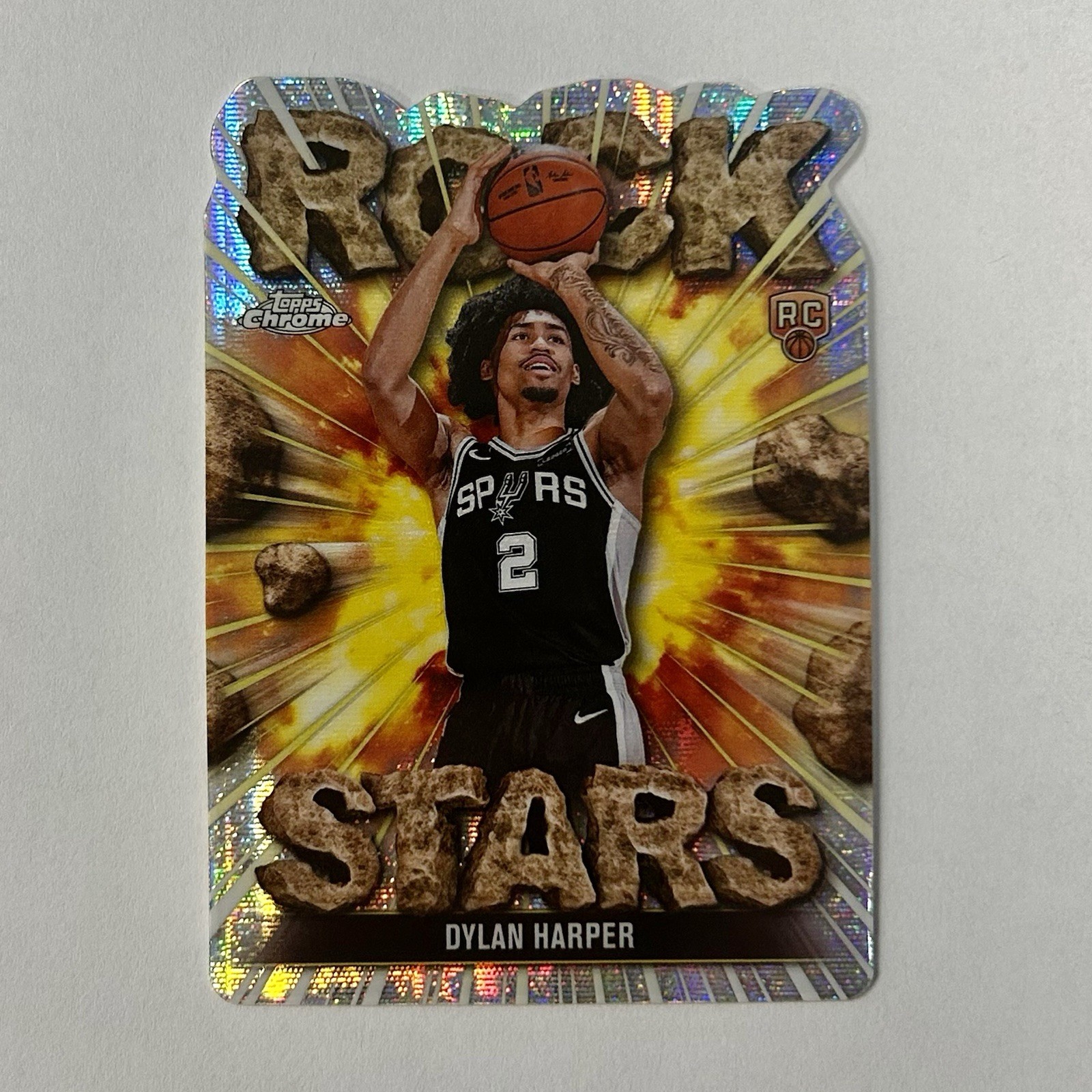 2025-26 Topps Chrome NBA Dylan Harper RC Rock Stars Die-Cut #RS-17 Case Hit SSP