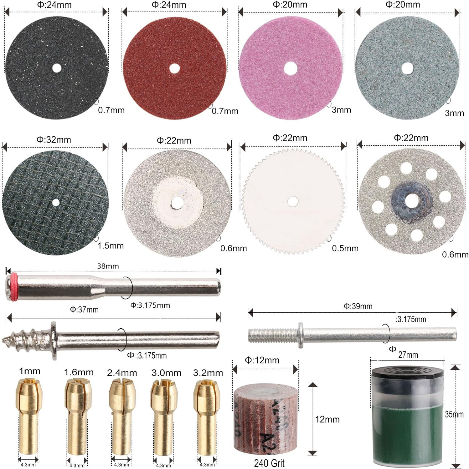 ZFE Set 217 Accessori Dremel per Modellismo e Fai da Te Professionale - 4
