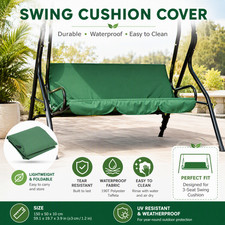 3  Seat Swing Seat Cushion Cover, 190T Polyester Waterproof Tear  Resistant Outdoo