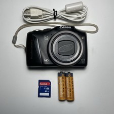 Canon PowerShot SX130 IS 12.0MP Digital Camera Tested + Batteries, 4GB SD, Cable