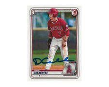 David Calabrese Autographed 2020 Bowman Draft Paper #BD-103 1st Rookie Baseball