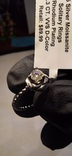S925 Sterling Silver Round Moissanite Solitai...