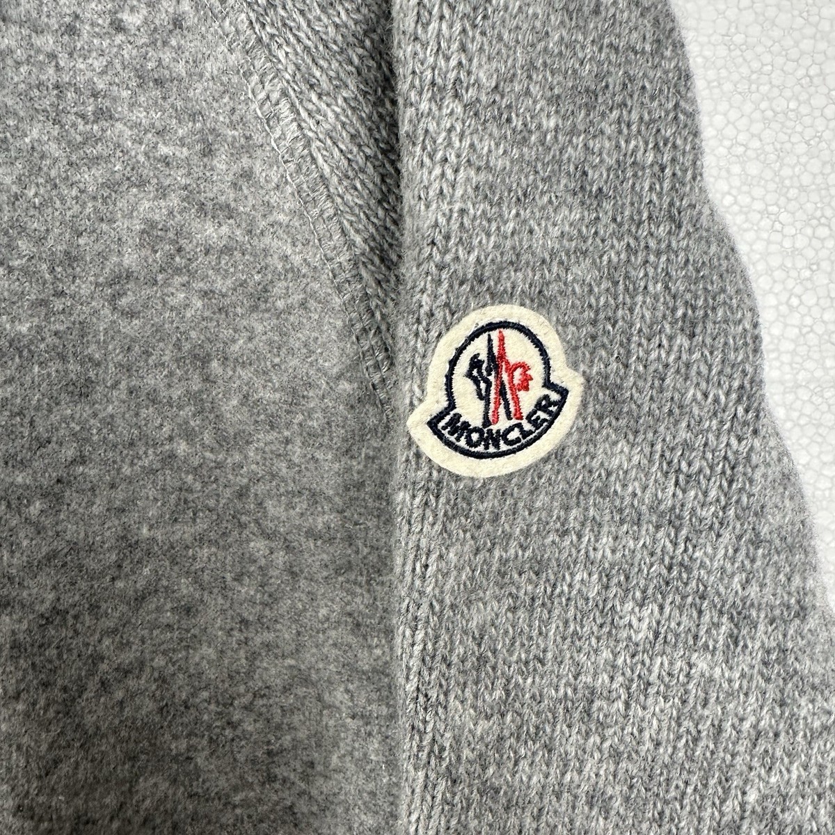 Moncler Full Zip Sweater Style Hoodie Gray Men's L Logo Arm