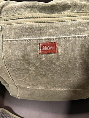 Think Tank Photo Gray Canvas Camera Messenger Bag w/ Strap, Padded Dividers