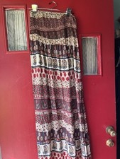 Blue Bird Large Urban Outfitters dress skirt Brown red white print NWOT Paisley