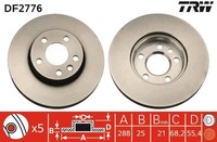 2X Bremsscheibe TRW DF2776 FüR Alhambra Sharan Seat Ford Galaxy VW WGR 7M8 7M9 1