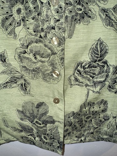 Silkland Sakko Blazer 100% Seide groß grün Perlen verziert Blumen gefüttert - Bild 6 von 12
