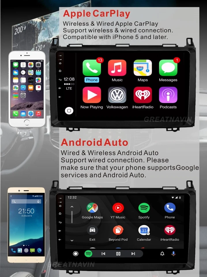 Autoradio für Mercedes Benz Vito Sprinter 9" CarPlay GPS Navi +BT 8 Core 4+32G - Bild 3 von 4