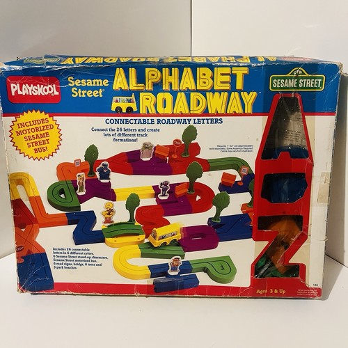 Playskool Sesame Street Alphabet Roadway Vintage 1988 Bus WORKS Complete 100%