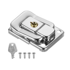 Suitcase Lock Hasp 1.6"x1.10",1Pcs Iron Toggle Catch Latch with Key/Screw,Silver