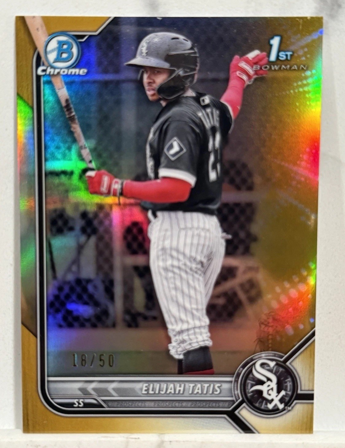 2022 Bowman Chrome Prospects Elijah Tatis #BCP-23 Gold Refractor /50 (RC)