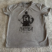 Kobe Bryant NBA Los Angeles Lakers Gray Mamba Women's Cotton Large 1978-2020