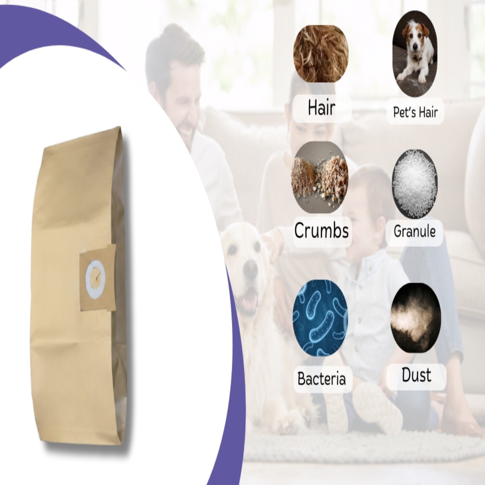 Titan 16L 20L 30L 40L Dust Bags Strong Paper Heavy Duty Replacement Pack of 15 - Image 3