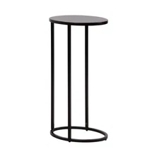Kate and Laurel Natalli Modern Glam Metal Oval C-Table, 14 x 9 x 28, Black, T...