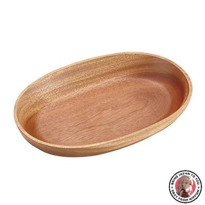 NEW Captain Stag UP-2607 Wooden Tableware  Oval-Type Curry Plate  Wood Breath