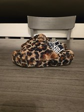 UGG Fluff Yeah Slide Leopard Print Slipper 1120903- Butterscotch - Size 6