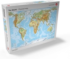 The World - Physical Map 1000 Pc Jigsaw Puzzle, Brand New-Sealed Box 
