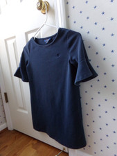 Flaw Ralph Lauren Dress OR Shirt Girls Solid Black Medium 8-10 M 59 Polo Ruffle