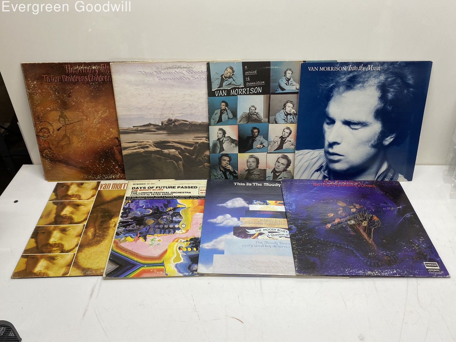 (Lot of 8) Classic Rock Vinyl Record Lot - Van Morrison, The Moody Blues, ECT.