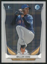 2014 Bowman Chrome #BCP97 Miller Diaz New York Mets Baseball Card 35260