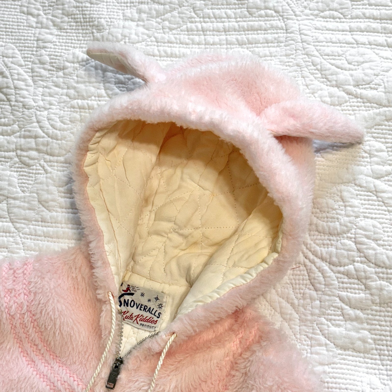 VTG 1950s Snoveralls by Kute Kiddies Pink Bunny Snow Suit Costume
