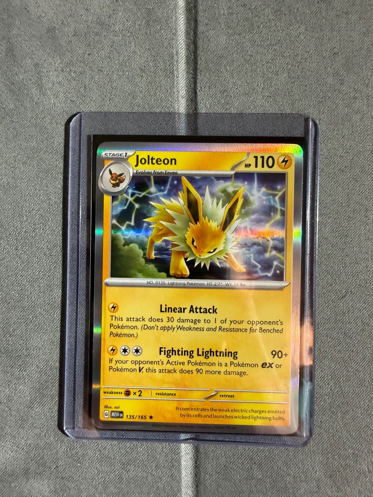 Jolteon 135/165 Rare 151 Pokemon Reverse Holo Near Mint