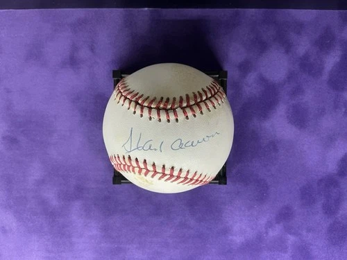 Hank Aaron Signed Autographed Baseball Authenicated By JSA Atlanta Braves