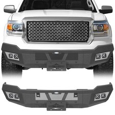 Fit 2014 2015 Gmc Sierra 1500 Offroad Steel Front Bumper W 4x Led Lights