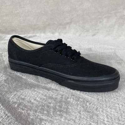Vans Authentic Shoes Men 9 Women 10.5 Black Canvas Low Top Skate