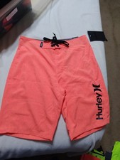 NEW Hurley sz 20 Bright Orange Black Tie boys swim board shorts swimsuit