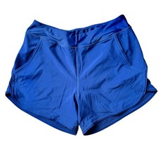 Lands End Swim Shorts Blue Built In Liner Pockets Women's M NWT, Athletic,