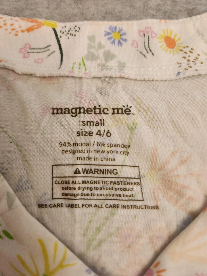 Magnetic Me Nursing Nightgown Womens Small 4/6 White Floral V-Neck Pockets Modal - Image 4 of 4