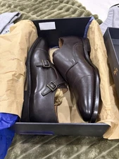 NEW IN BOX ALLEN EDMONDS Pierce Leather Double Monk Strap Shoes 105 D WALNUT