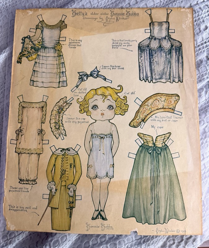 Original 1925 Bonnie Bobbs Paper Doll by Orpha Klinker Pictorial Review