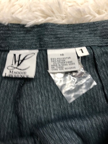 NWT Maggie Lawrence Size 16 Trouser Dress Pants Stretch Women's Grey/blue New - Picture 2 of 4