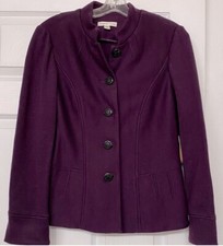 Coldwater Creek Double Knit Jacket Purple Sz 6 NWT