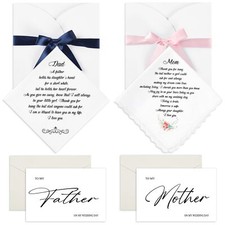 2 Sets Wedding Handkerchiefs Mother of The Bride Father of The Bride Gifts fr...