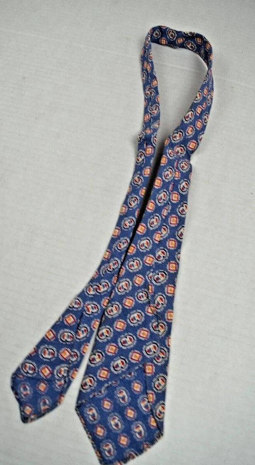 Corbata de cuello de colección para niño años 30 juvenil azul algodón rojo foulard 39" x 3" nueva en caja Foto 4 de 4