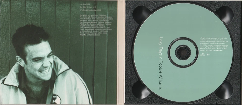 ROBBIE WILLIAMS - Lazy Days - 1997 CD Single (Digipak) *FREE UK POSTAGE* - Image 2 of 2